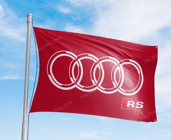 "Express your passion for Audi RS Sport with this 3x5 ft flag. Perfect for car racing shows, garages, man caves, and wall décor, this durable banner features bold Audi RS Sport branding. Ideal for both indoor and outdoor use, it’s the ultimate sign to showcase your love for high-performance cars and motorsport."