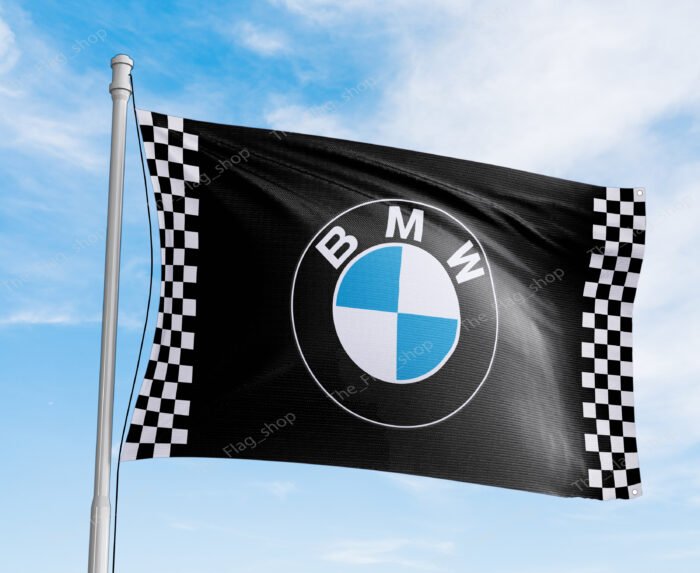 "Deck out your space with this 3x5 ft BMW Checkered flag. Ideal for car racing shows, garages, workshops, and wall décor, this durable banner features bold checkered graphics. Perfect for showcasing your love for motorsport and BMW’s racing heritage, this flag is great for both indoor and outdoor use."