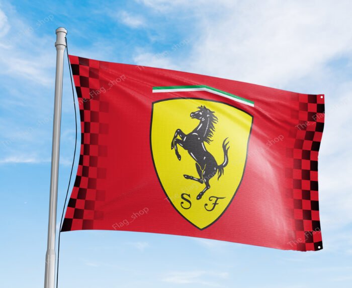 "Celebrate your passion for speed and luxury with this Ferrari Racing Checkered Flag, a must-have for car enthusiasts and racing fans. This 3x5 ft flag combines the iconic Ferrari logo with classic checkered racing graphics, making it perfect for garages, man caves, workshops, or car show displays. Crafted from durable, high-quality materials, it offers vibrant colors and long-lasting performance, suitable for both indoor and outdoor use. Highlighting Ferrari’s legendary status in motorsport and Formula 1, this flag adds a dynamic and stylish touch to any space. Whether you're a collector, a racing aficionado, or an admirer of Italian automotive excellence, this Ferrari Racing Checkered Flag is the ultimate décor piece to showcase your love for speed and precision."