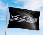 OZ Racing Wheels black Banner Flag 3x5 ft – Car Show, Garage, and Man Cave Wall Decor Sign