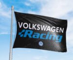 Volkswagen Racing Flag 3x5ft – VW Black Banner Jetta Passat Golf GTI Racing, Garage Workshop Wall Decor Sign