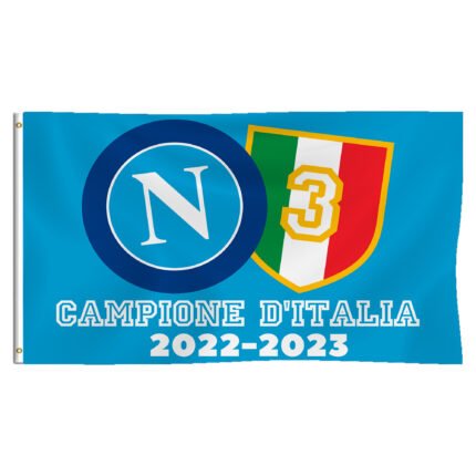 Napoli S.S.C Flag Banner 3x5' Italian Serie A Champions 2023 Scudetto Maradona