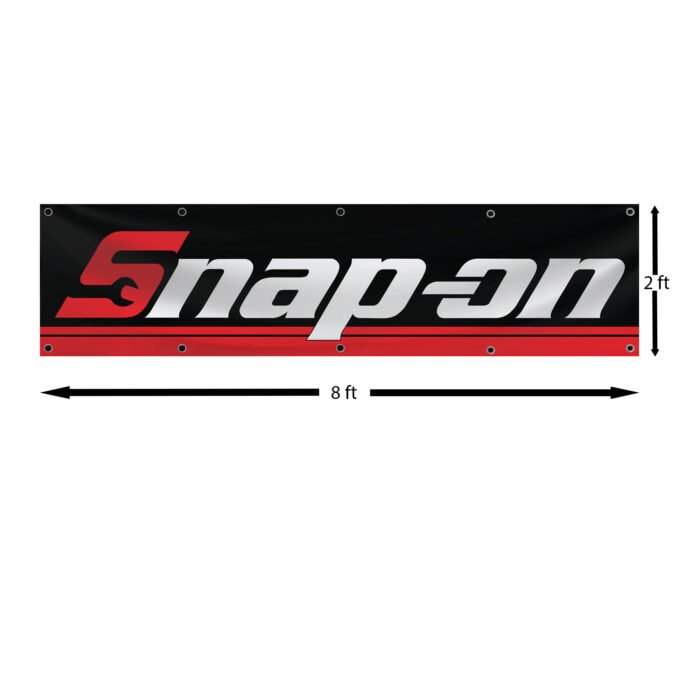 Snap-on Banner 2x8ft – Racing Car Flag, Tools, Garage Man Cave Wall Decor Sign