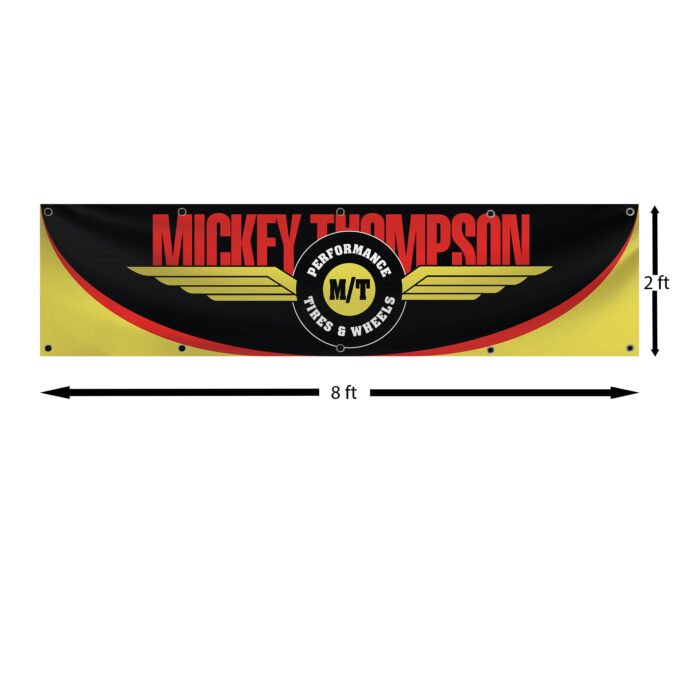 Mickey Thompson Tires Banner Flag Big 2x8ft Car Racing Man Cave Wall Decor Sign