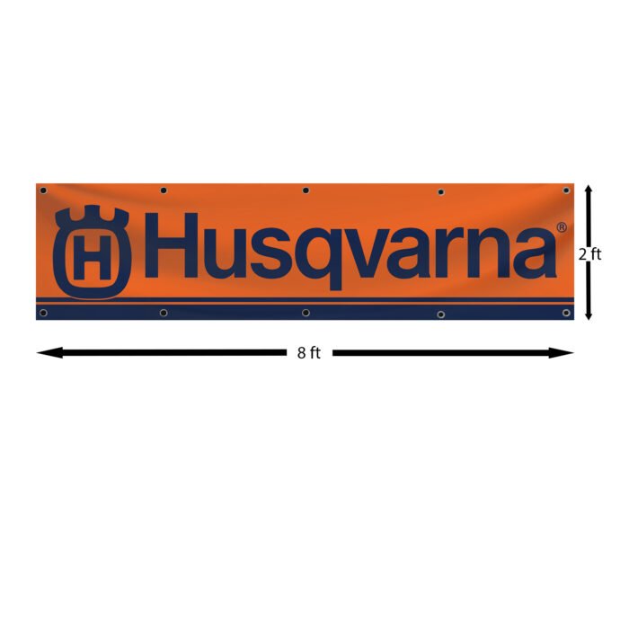 Husqvarna Banner Flag 2x8ft Tools Shop Workshop Garage Man Cave Wall Decor Sign