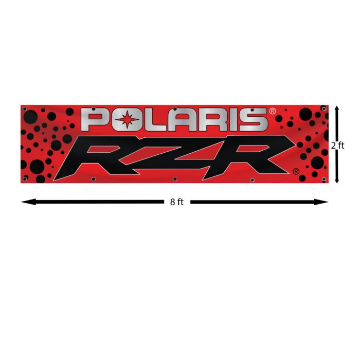 Polaris RZR Banner 2x8 FT – Off-Road Racing, Car Show, Dirt Track Competitions, Garage, Man Cave Wall Decor Sign