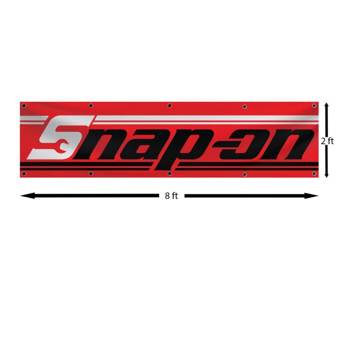 Snap-on Banner 2x8ft – Racing Car Flag, Tools, Garage Man Cave Wall Decor Sign