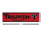 Triumph Motorcycles Banner 2x8ft – Moto Racing Red Flag, Man Cave Wall Decor Large Sign