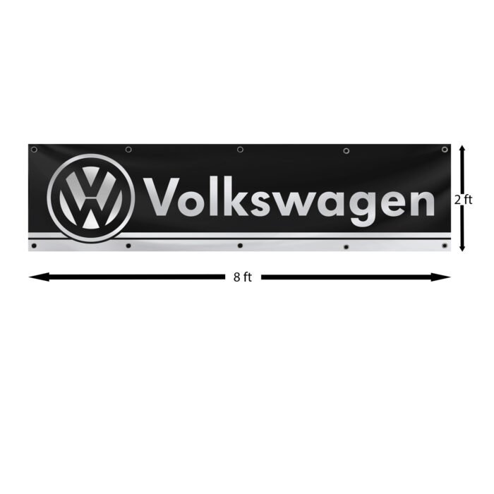 Volkswagen VW Banner 2x8ft – Tiguan Tayro Racing Car Show Flag, Man Cave Garage Wall Decor Large Sign