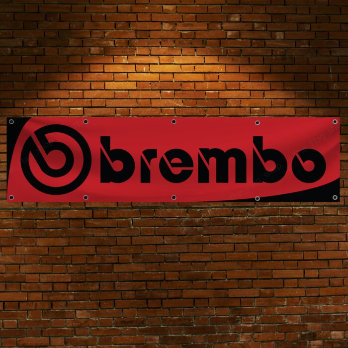 "Showcase your passion for high-performance braking systems with this 2x8 ft Brembo banner flag. Designed for motorsport enthusiasts and car racing fans, this banner features bold Brembo branding, making it a standout addition to any space. Perfect for garages, man caves, workshops, and car show displays, it’s an excellent way to highlight your appreciation for cutting-edge automotive technology. Made from durable materials, this banner is suitable for both indoor and outdoor use, ensuring lasting quality and vibrant design. Whether you’re decorating your personal space or enhancing your professional setup, this Brembo banner is the ultimate wall décor sign for those who value style and performance."